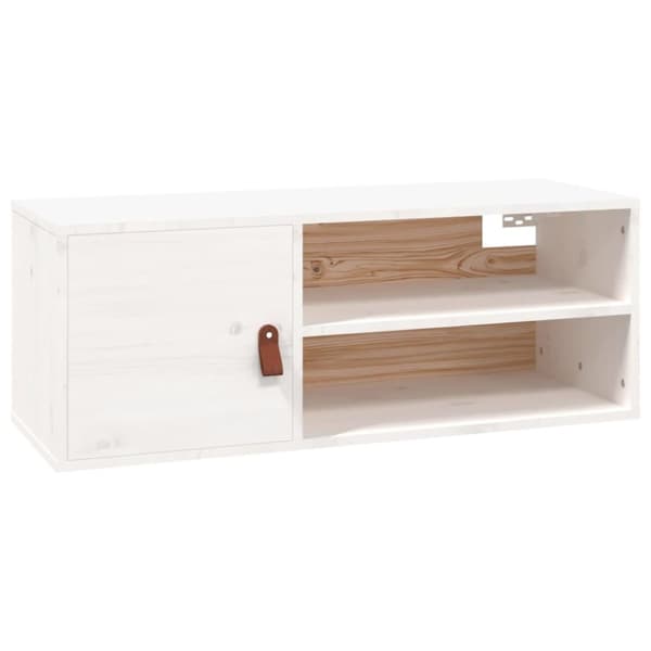 vidaXL vægskab 80x30x30 cm massivt fyrretræ hvid