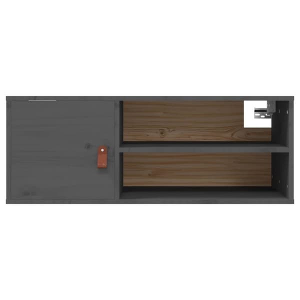 vidaXL vægskab 80x30x30 cm massivt fyrretræ grå