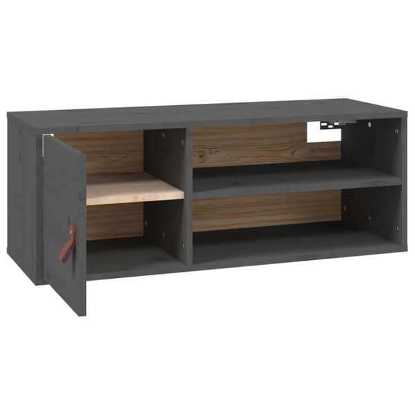 vidaXL vægskab 80x30x30 cm massivt fyrretræ grå