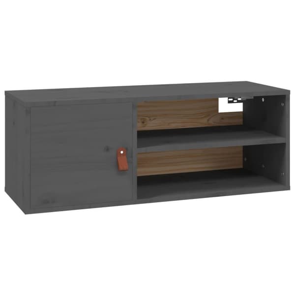 vidaXL vægskabe 2 stk. 80x30x30 cm massivt fyrretræ grå