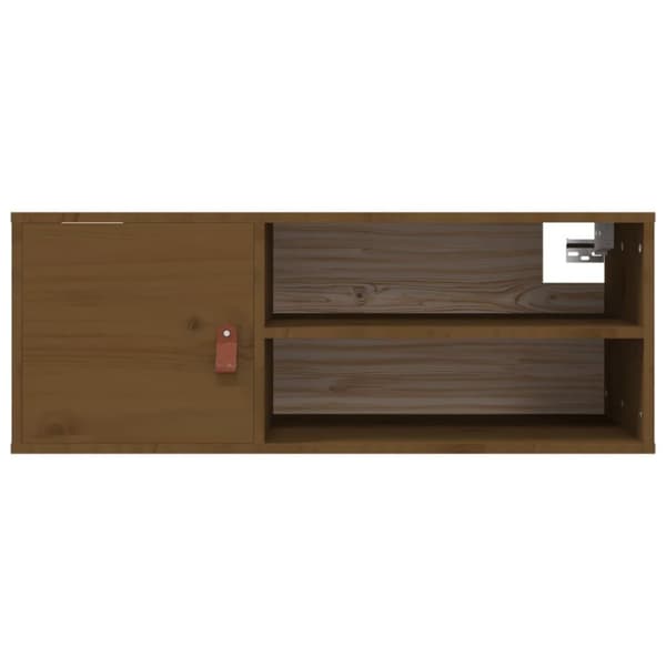 vidaXL vægskab 80x30x30 cm massivt fyrretræ gyldenbrun
