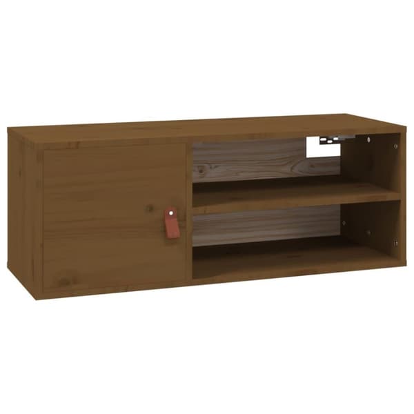 vidaXL vægskab 80x30x30 cm massivt fyrretræ gyldenbrun