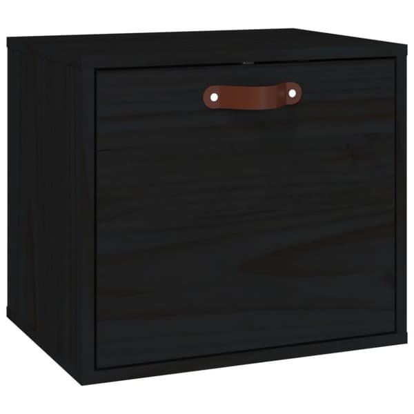 vidaXL vægskab 40x30x35 cm massivt fyrretræ sort