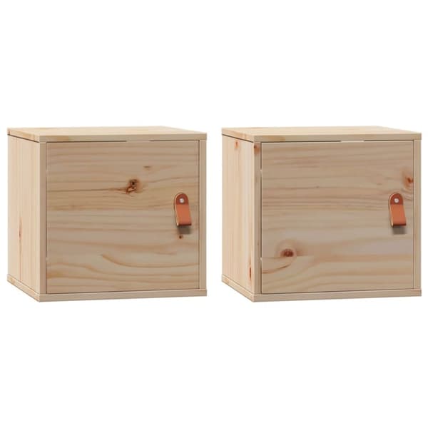 vidaXL vægskabe 2 stk. 31,5x30x30 cm massivt fyrretræ