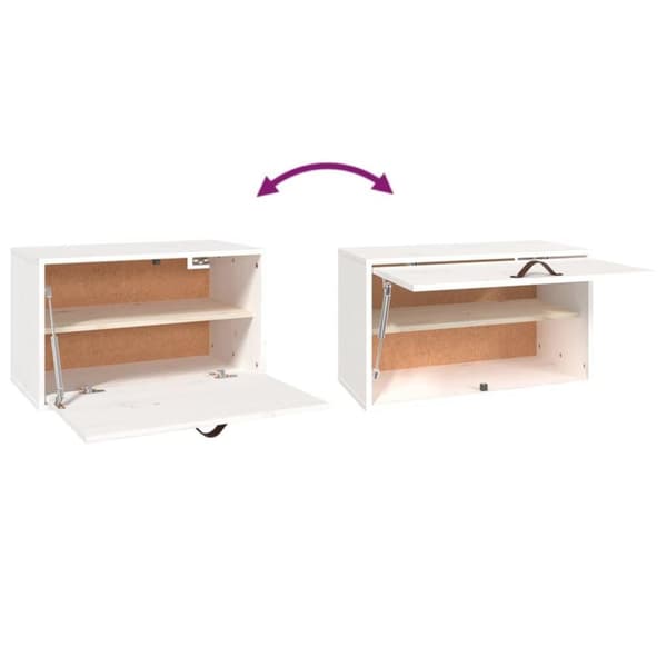 vidaXL vægskab 60x30x35 cm massivt fyrretræ hvid