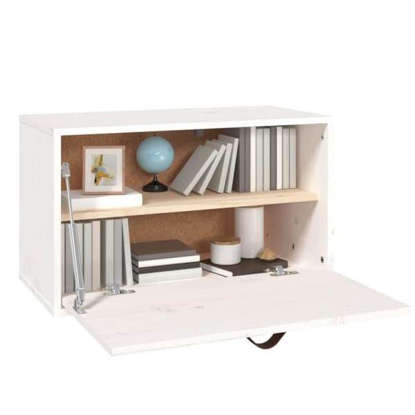 vidaXL vægskab 60x30x35 cm massivt fyrretræ hvid