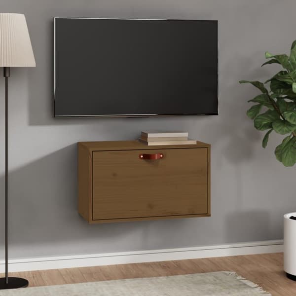 vidaXL Seinäkaappi hunajanruskea 60x30x35 cm täysi mänty