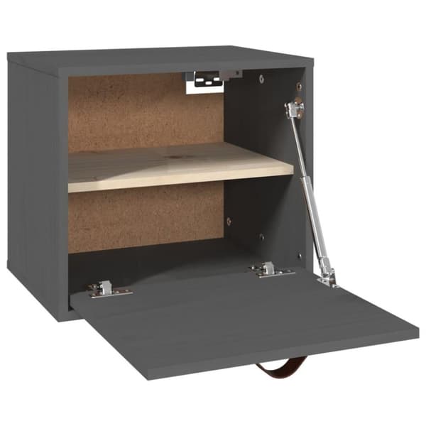vidaXL vægskab 40x30x35 cm massivt fyrretræ grå