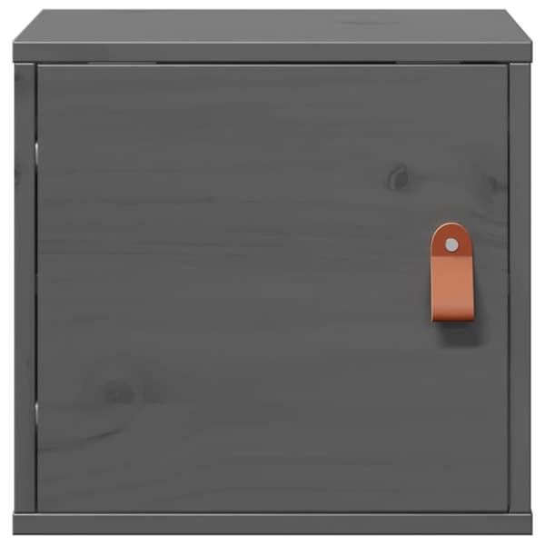 vidaXL vægskab 31,5x30x30 cm massivt fyrretræ grå