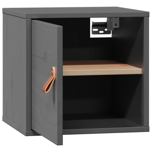 vidaXL vægskab 31,5x30x30 cm massivt fyrretræ grå