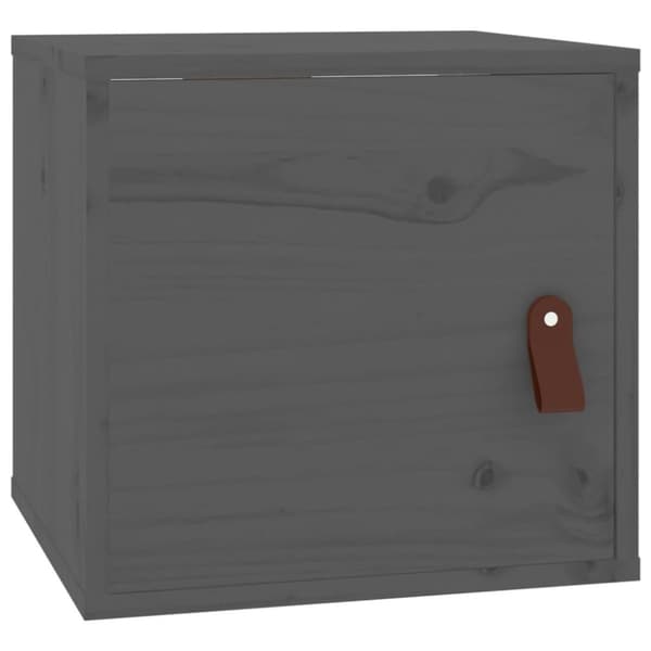 vidaXL vægskab 31,5x30x30 cm massivt fyrretræ grå