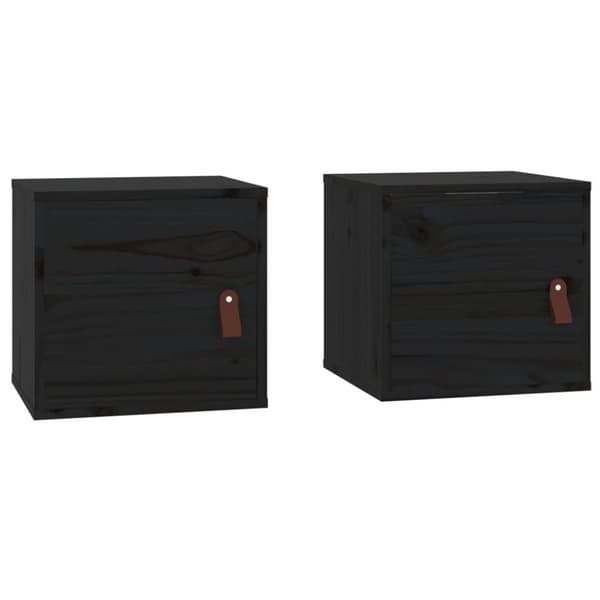 vidaXL vægskabe 2 stk. 31,5x30x30 cm massivt fyrretræ sort