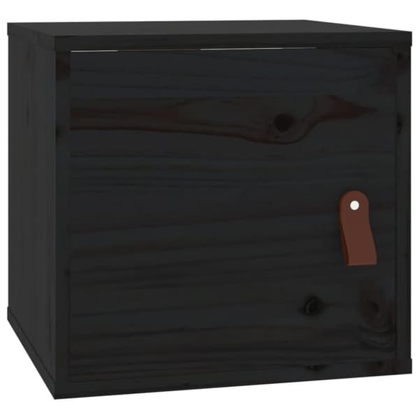 vidaXL vægskab 31,5x30x30 cm massivt fyrretræ sort