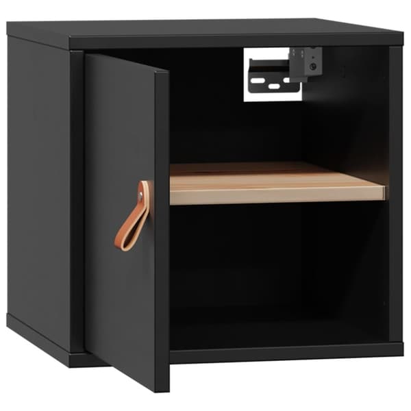 vidaXL vægskab 31,5x30x30 cm massivt fyrretræ sort