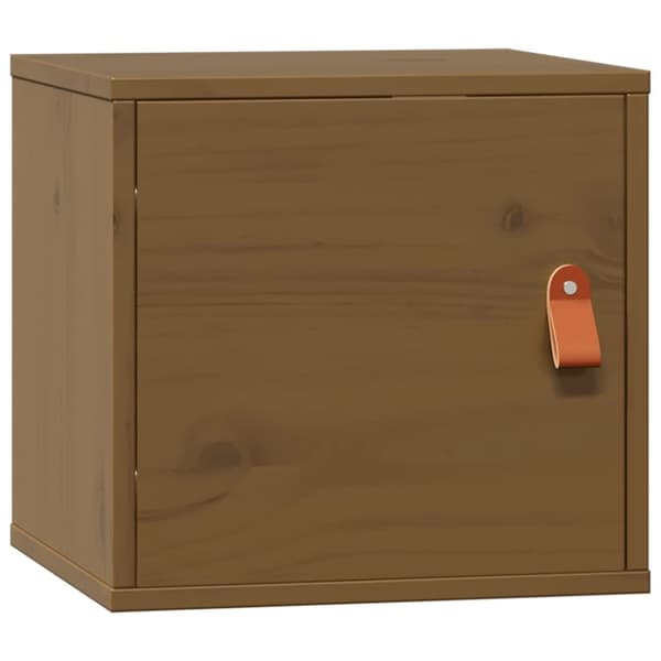 vidaXL vægskabe 2 stk. 31,5x30x30 cm massivt fyrretræ gyldenbrun