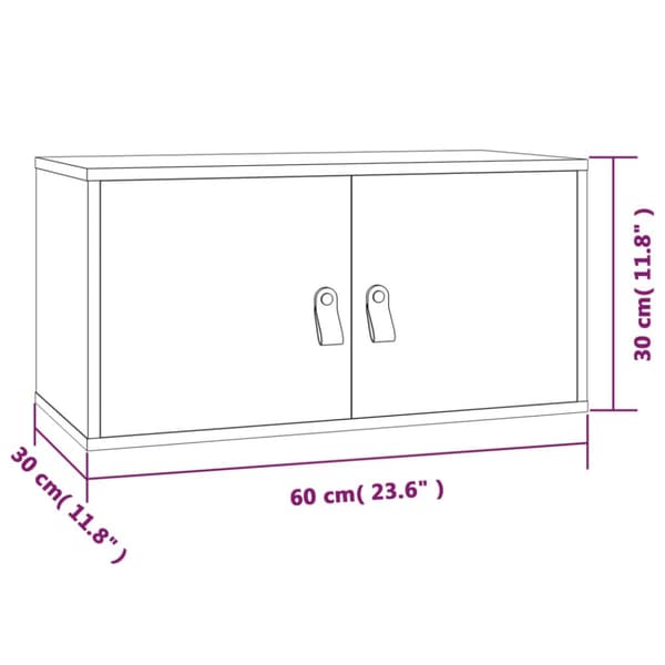 vidaXL vægskab 60x30x30 cm massivt fyrretræ