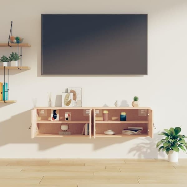 vidaXL Seinäkaapit 2 kpl 60x30x30 cm täysi mänty