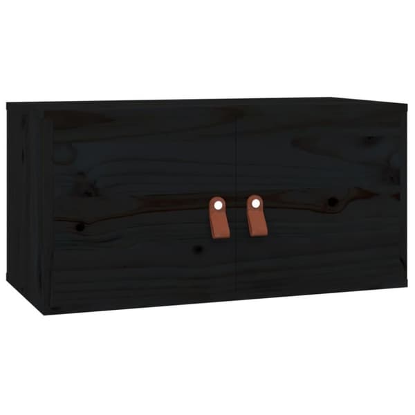 vidaXL vægskabe 2 stk. 60x30x30 cm massivt fyrretræ sort