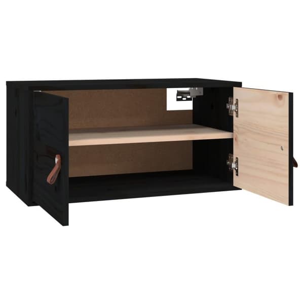 vidaXL vægskabe 2 stk. 60x30x30 cm massivt fyrretræ sort