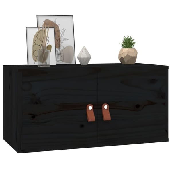 vidaXL vægskabe 2 stk. 60x30x30 cm massivt fyrretræ sort