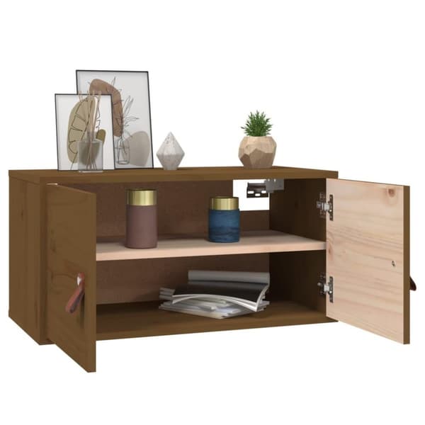 vidaXL vægskab 60x30x30 cm massivt fyrretræ gyldenbrun