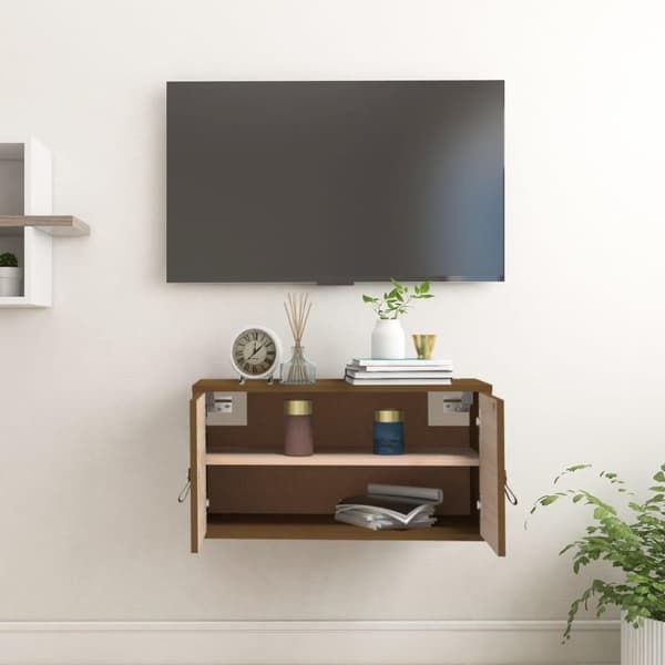 vidaXL vægskab 60x30x30 cm massivt fyrretræ gyldenbrun