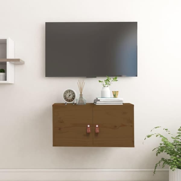 vidaXL vægskab 60x30x30 cm massivt fyrretræ gyldenbrun