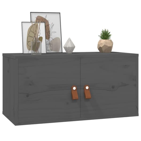 vidaXL vægskabe 2 stk. 60x30x30 cm massivt fyrretræ grå