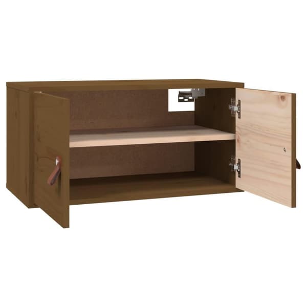 vidaXL vægskabe 2 stk. 60x30x30 cm massivt fyrretræ gyldenbrun