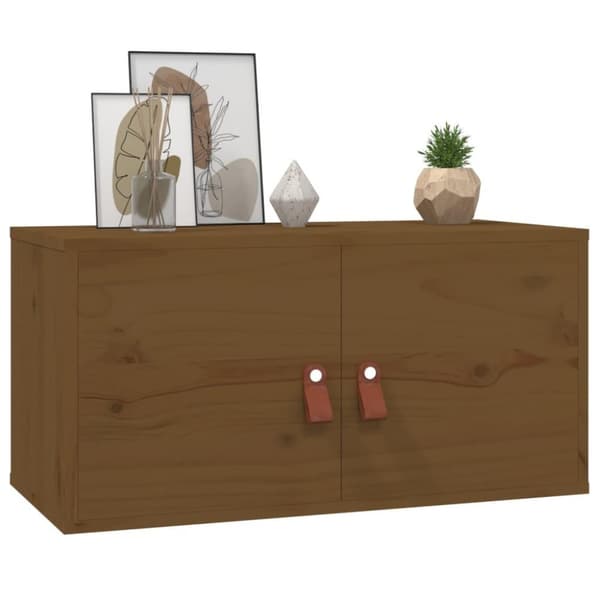 vidaXL vægskabe 2 stk. 60x30x30 cm massivt fyrretræ gyldenbrun