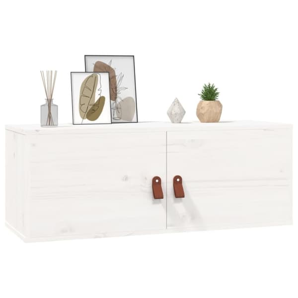 vidaXL Seinäkaapit 2 kpl valkoinen 80x30x30 cm täysi mänty