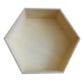 Miniatyrbild 1 av 3: Hexagonal hylla i trä 30 x 26 x 10 cm