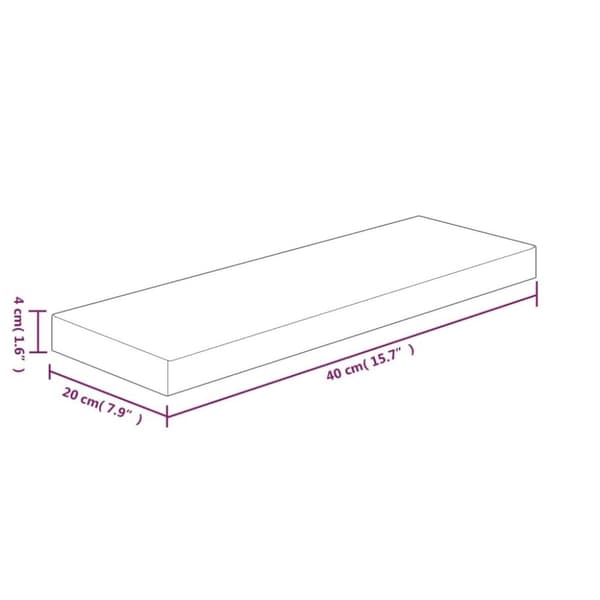 vidaXL Hylleplate 40x20x4 cm ubehandlet heltre eik