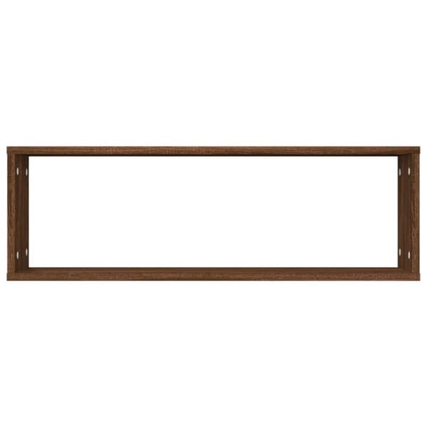 vidaXL væghylder 4 stk. 80x15x26,5 cm konstrueret træ brunt egetræ