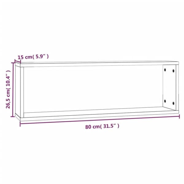 vidaXL væghylder 4 stk. 80x15x26,5 cm konstrueret træ brunt egetræ