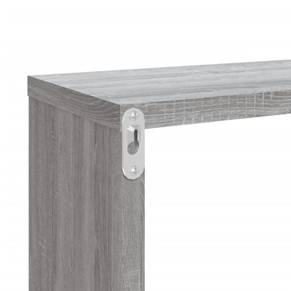 vidaXL væghylder 4 stk. 80x15x26,5 cm konstrueret træ grå sonoma-eg