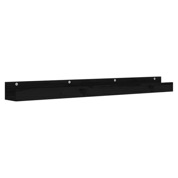 vidaXL væghylder 2 stk. 110x12x9 cm massivt fyrretræ sort