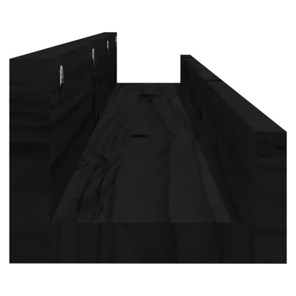 vidaXL væghylder 2 stk. 110x12x9 cm massivt fyrretræ sort