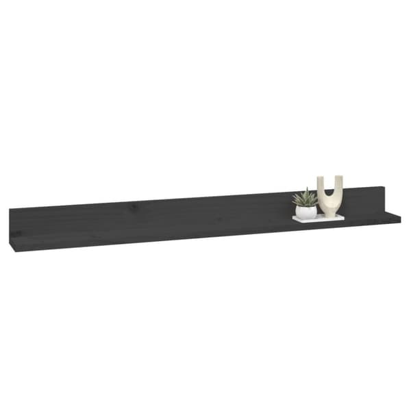 vidaXL væghylder 2 stk. 110x11x9 cm massivt fyrretræ Grå