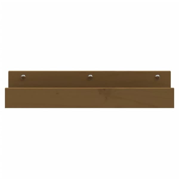 vidaXL væghylder 2 stk. 50x12x9 cm massivt fyrretræ gyldenbrun