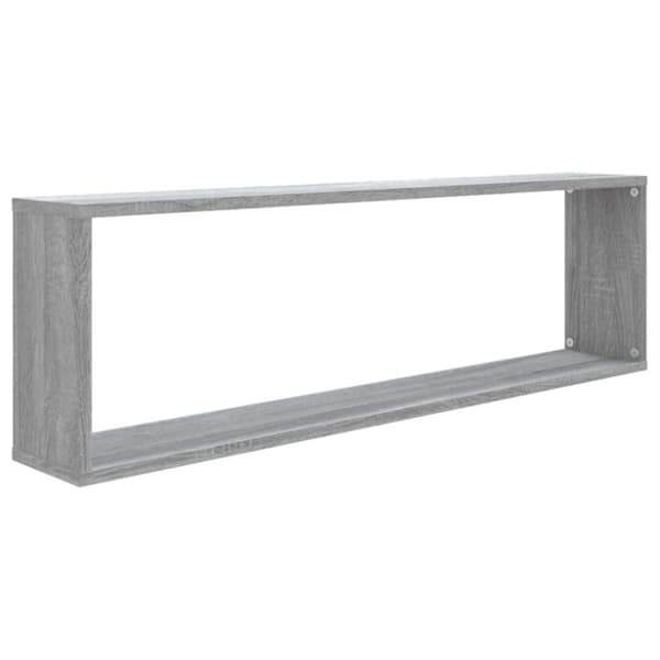 vidaXL væghylder 2 stk. 100x15x30 cm konstrueret træ grå sonoma-eg