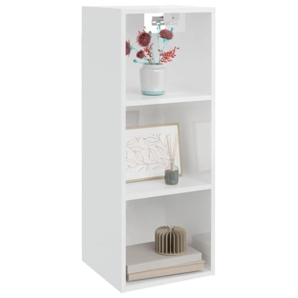 vidaXL vægskab 34,5x32,5x90 cm konstrueret træ hvid højglans