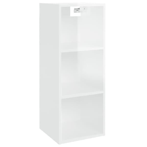 vidaXL vægskab 34,5x32,5x90 cm konstrueret træ hvid højglans