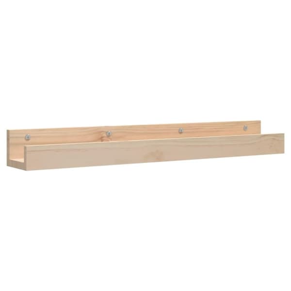 vidaXL Seinähyllyt 2 kpl 80x12x9 cm täysi mänty