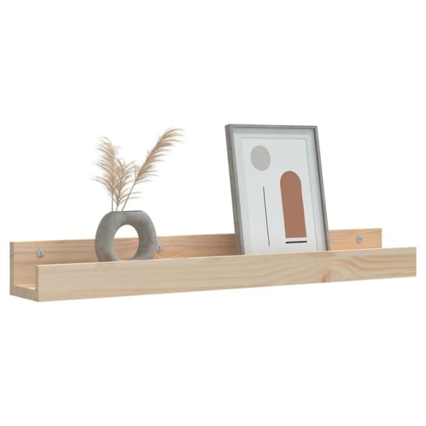 vidaXL Seinähyllyt 2 kpl 80x12x9 cm täysi mänty