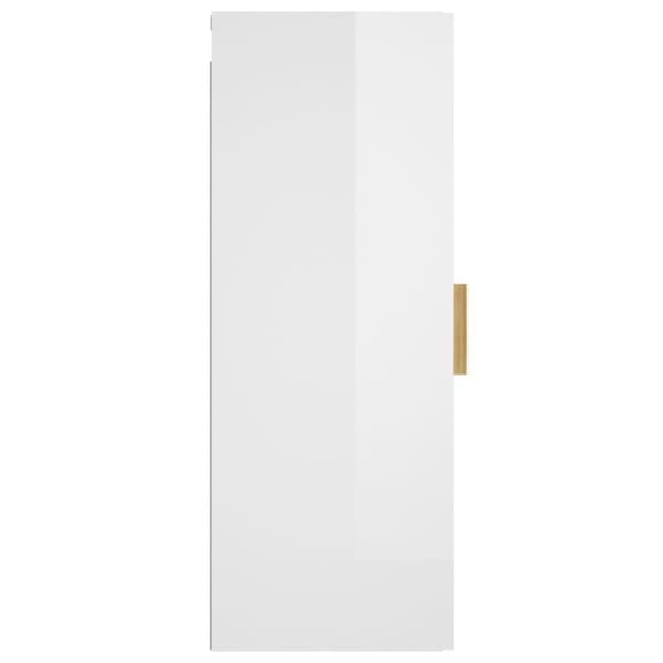 vidaXL vægskab 34,5x34x90 cm konstrueret træ hvid højglans