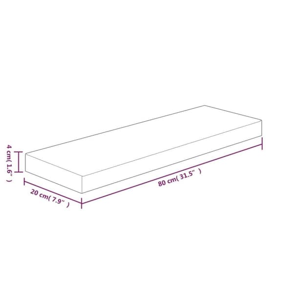 vidaXL hyldeplade 80x20x4 cm ubehandlet massivt egetræ