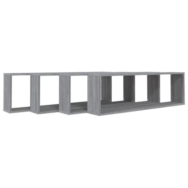 vidaXL Seinäkuutiohyllyt 4 kpl harmaa Sonoma 100x15x30 cm tekninen puu