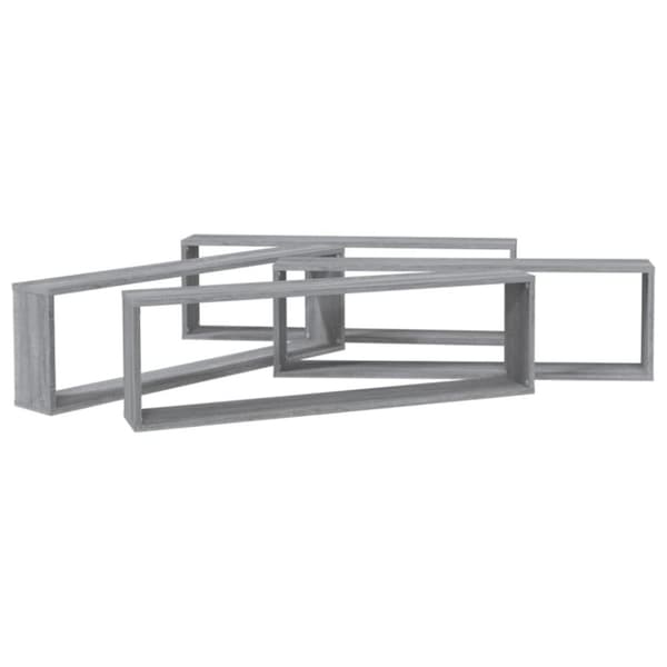 vidaXL Seinäkuutiohyllyt 4 kpl harmaa Sonoma 100x15x30 cm tekninen puu