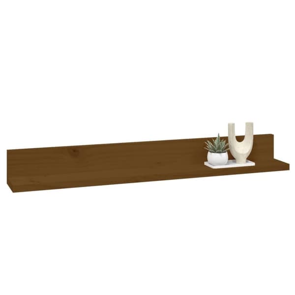 vidaXL væghylder 2 stk. 80x11x9 cm massivt fyrretræ gyldenbrun